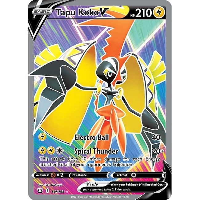 Tapu Koko V (Full Art) (147/163) (SWSH05)
