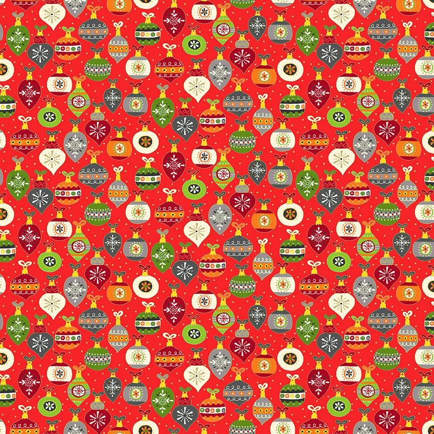 Santa Express- Baubles Red — Cottage Quilting Ltd.