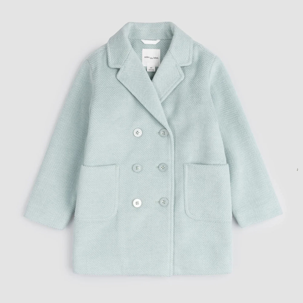 Manteau Double-Bouton Bleu Nuage pour Fille | Miles The Label