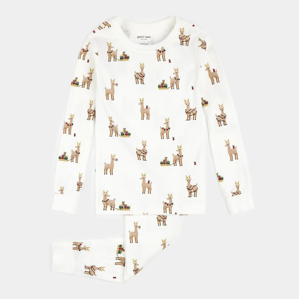 Rudy and Friends on Off-White PJ Set | Petit Lem