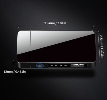 1pc Hot Electric Windproof Metal Lighter, Double Arc Flameless Plasma Rechargeable USB Lighter, LED Power Display Touch Sensor Lighter Christmas Gift