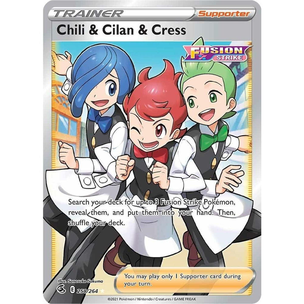 Chili & Cilan & Cress (Full Art) (258/264) (SWSH08)