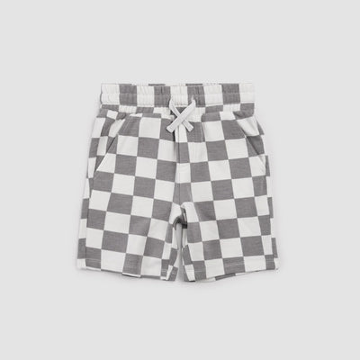 Knit Shorts | Light Grey Check | Miles the Label