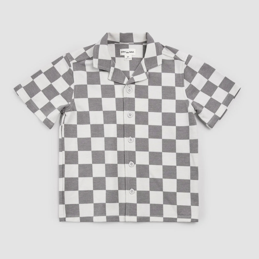 Knit Shirt | Light Grey Check | Miles the Label