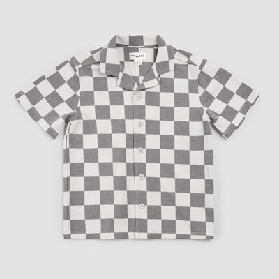 Knit Shirt | Light Grey Check | Miles the Label