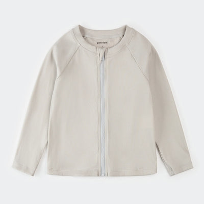 Ribbed Full Zip Rashguard | Light Grey | Petit Lem