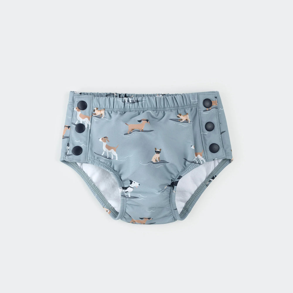 Swim Diaper | Surfing Pups on Blue | Petit Lem