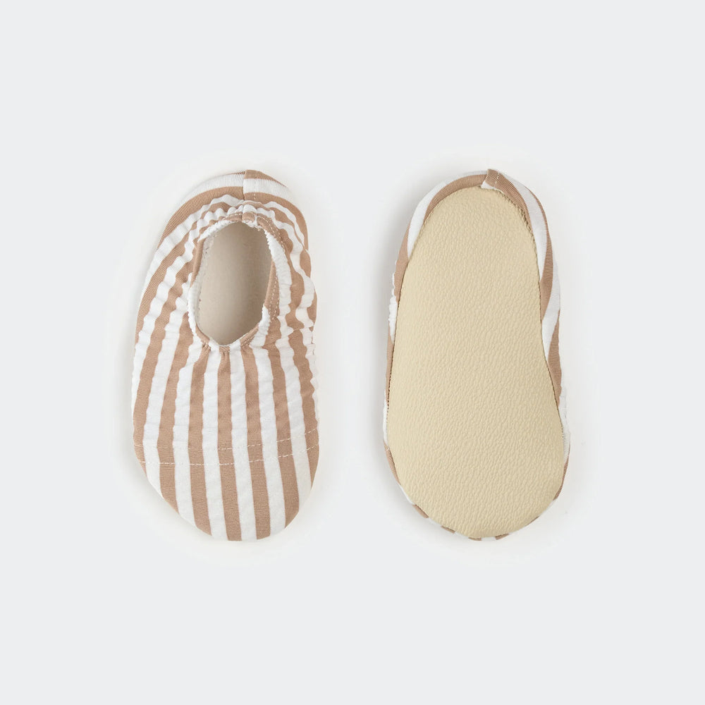Chaussures de natation | Rayures taupe Seersucker | Petit Lem