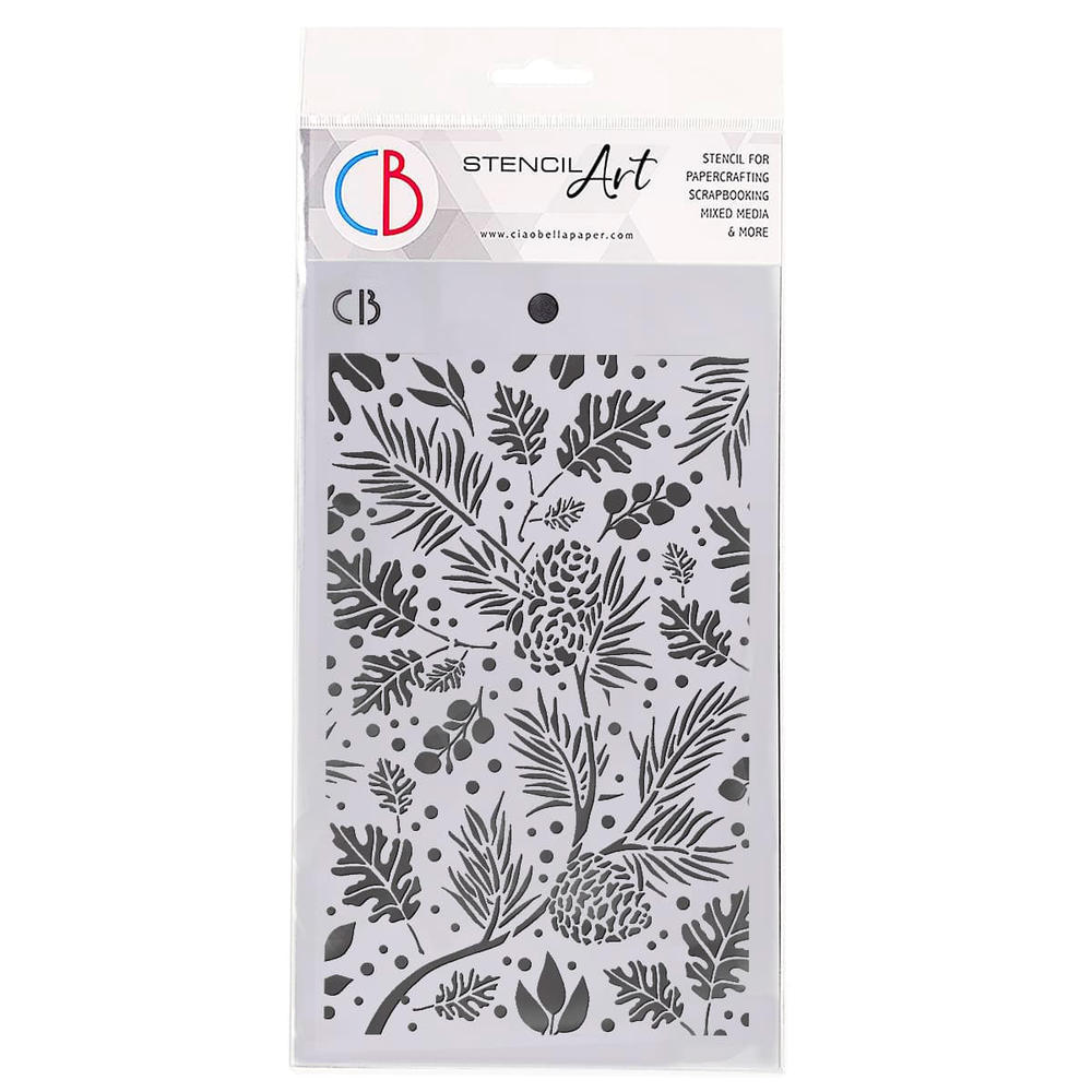 Pochoir de texture Ciao Bella 12,7x20,3 cm Feuilles d'automne