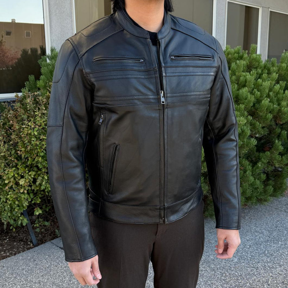 Blouson de moto en cuir pour homme Open Road