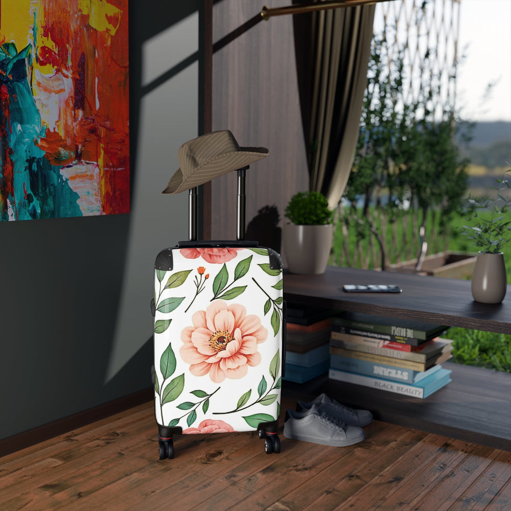 Valise de cabine florale – Bagage de voyage Pivoine rose