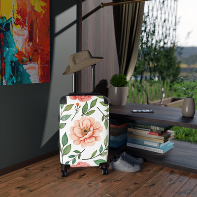 Valise de cabine florale – Bagage de voyage Pivoine rose