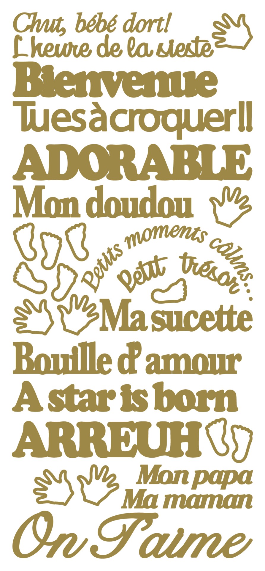 Autocollants à Décoller - Chut bébé dort
