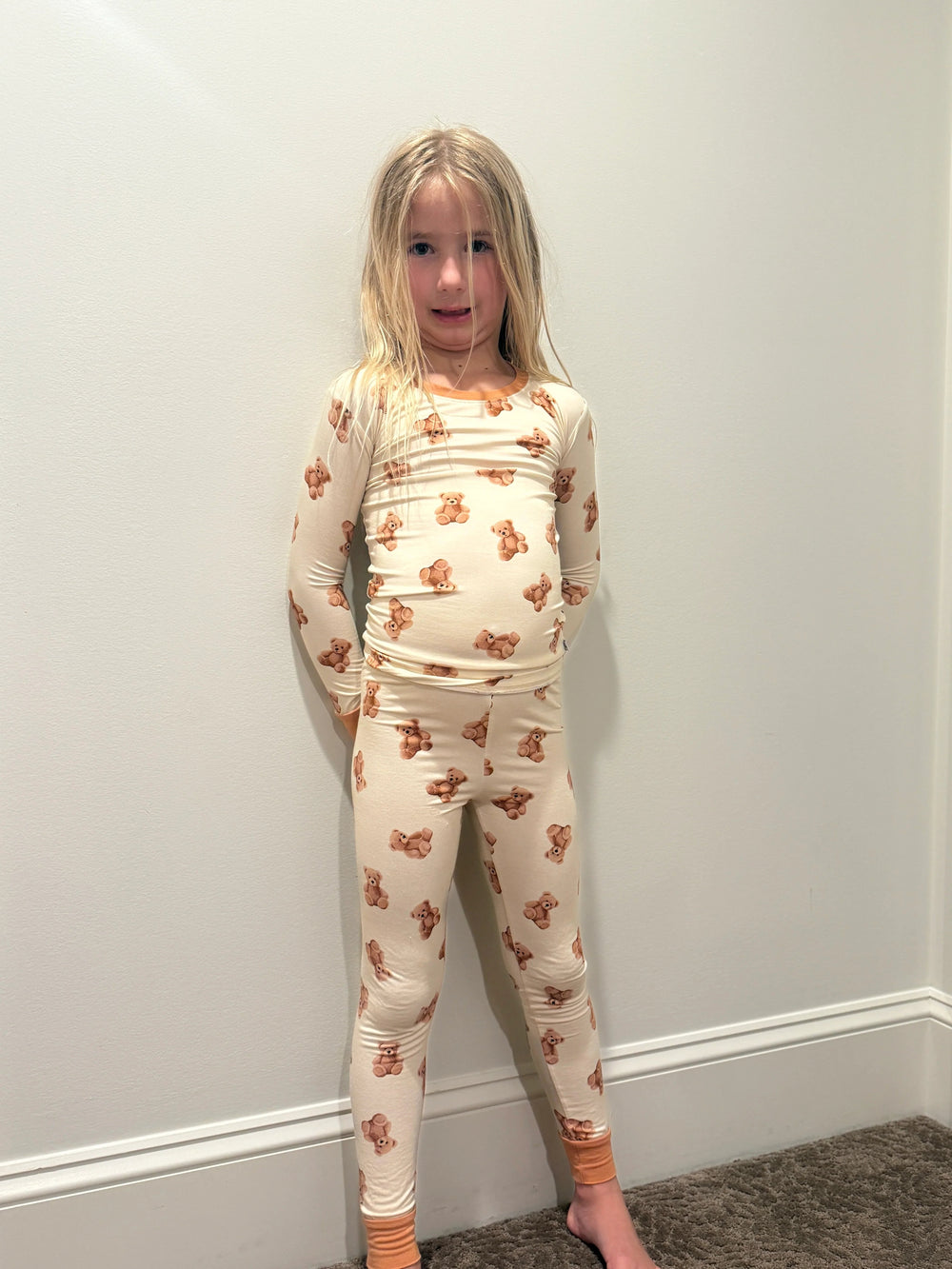Pantalon de pyjama pour enfants avec ours en peluche