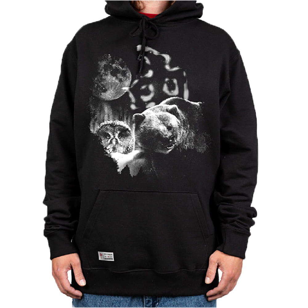 Red Dragon 'Night Animals' Hoodie - Black