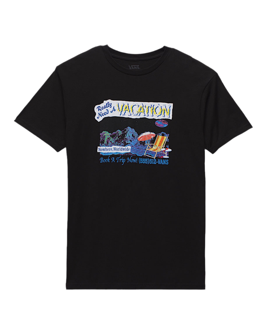 T-shirt Vans « Besoin de vacances » - Noir