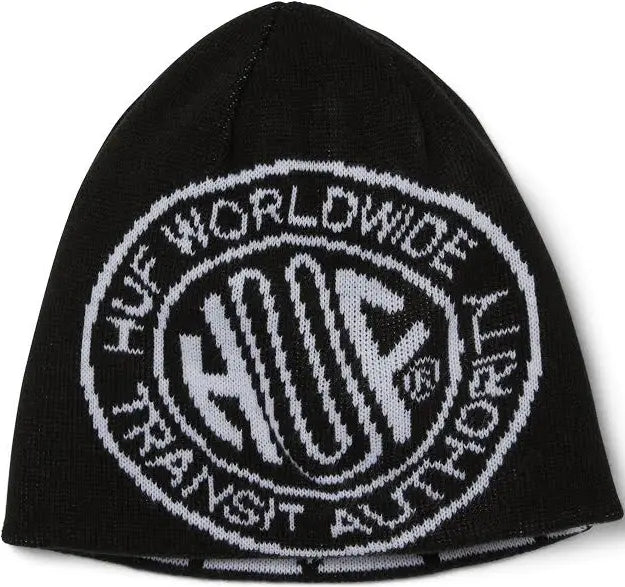 Tuque réversible HUF 'Token Skull' - Noir