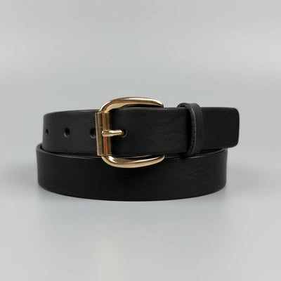 Keldon Women’s Italian Leather Belt with Rose Gold Roller Buckle