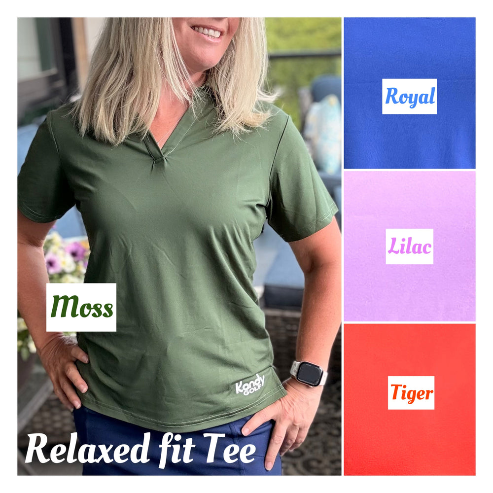2026 Women's V- neck Relaxed fit Golf Polos
