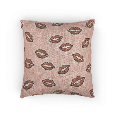 Kiss Pattern Woven Pillow | Lip Print Decorative Pillow