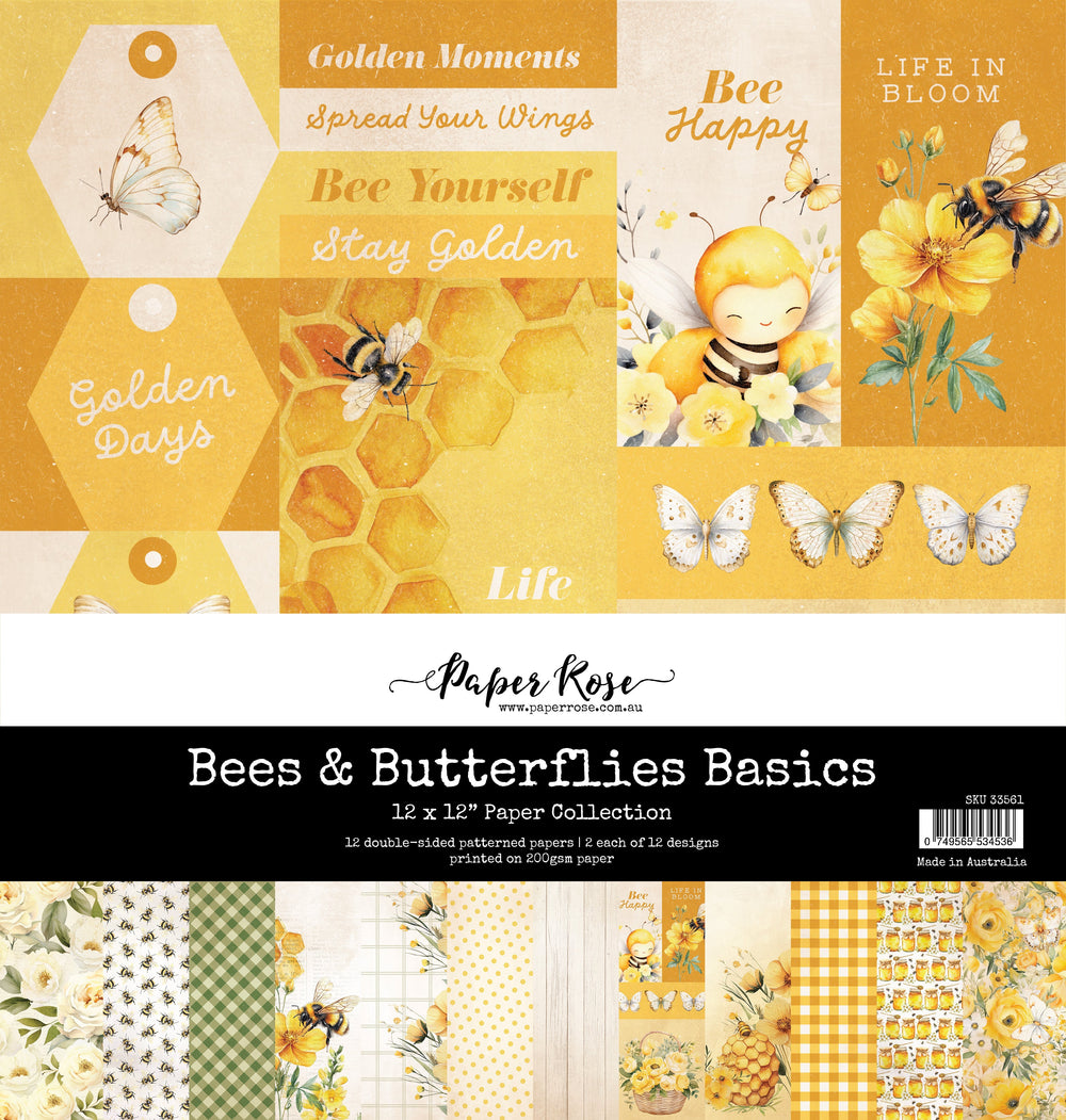 Bees & Butterflies Basics 12x12 Paper Collection 33561 — Ecstasy Crafts