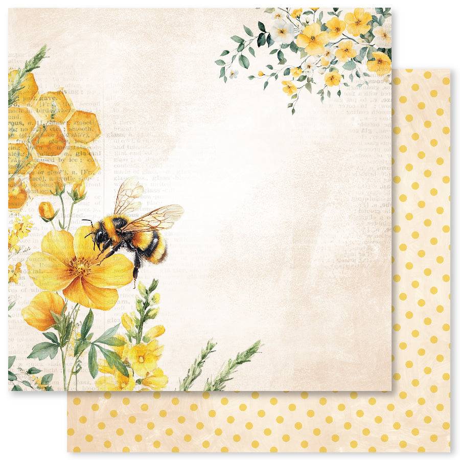 Bees & Butterflies Basics D 12 x 12 Paper (12 pc Bulk Pack) 33573 — Ecstasy Crafts