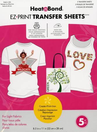 HeatnBond EZ Print Transfer Sheets 8.5in x 11in 5pk — Cottage Quilting Ltd.
