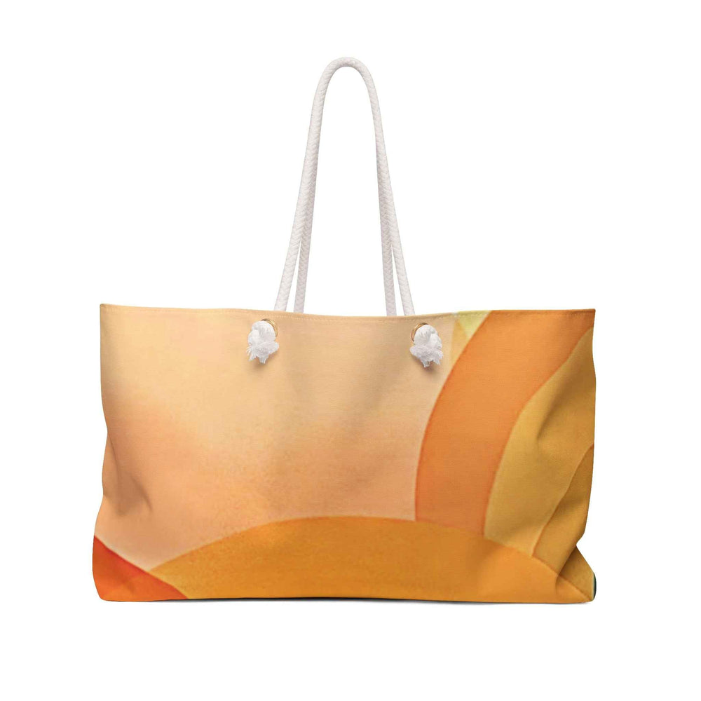 Abstract Sunset Circles Weekender Bag | Orange Yellow Gradient, Large Tote Bag