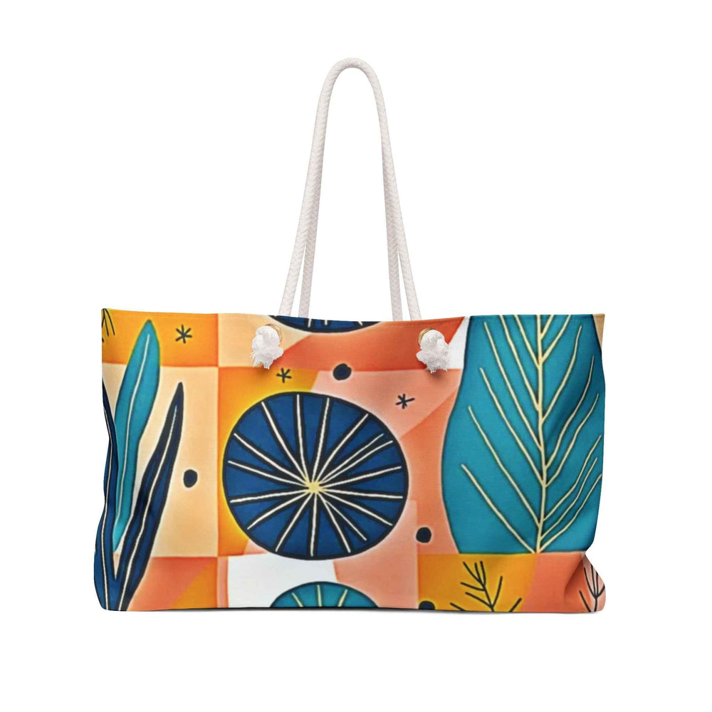 Sac de voyage à motifs de feuilles tropicales abstraites | Sac de plage géométrique coloré | Sac pour maman active | Sac de style de vie pour maman | Sac fourre-tout