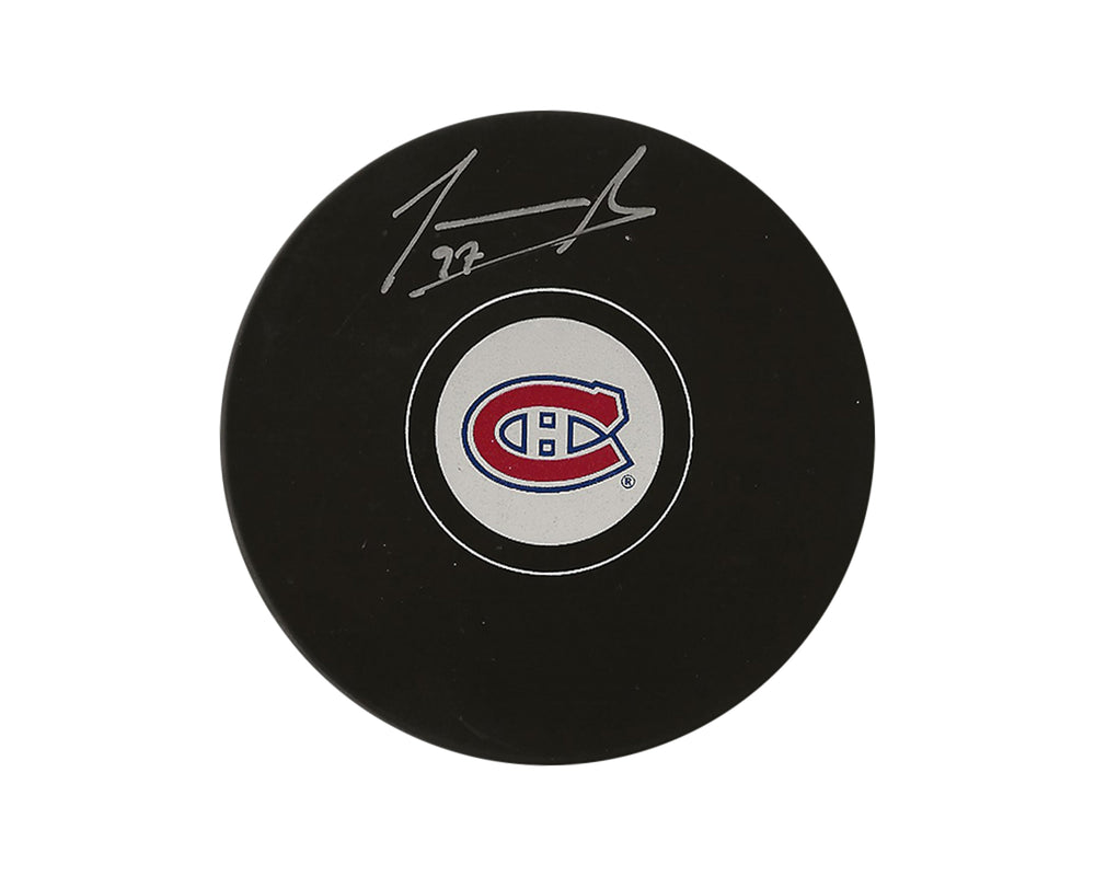 Joshua Roy Autographed Montreal Canadiens Autograph Model Puck