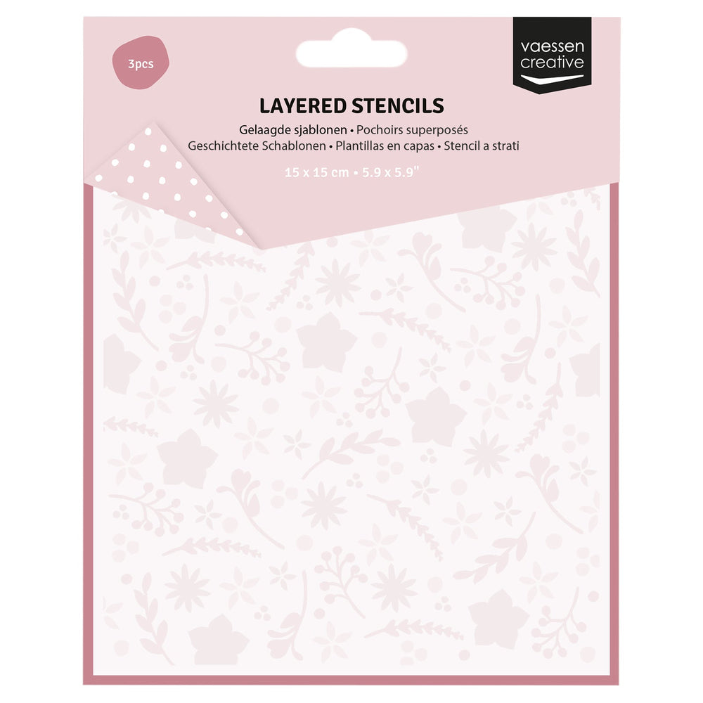 Vaessen Creative • Layered Stencils Flowers 15x15cm
