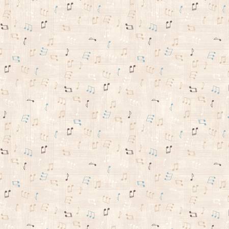 Rhythm & Harmony by Michael Mullan - Cream Music Notes — Cottage Quilting Ltd.