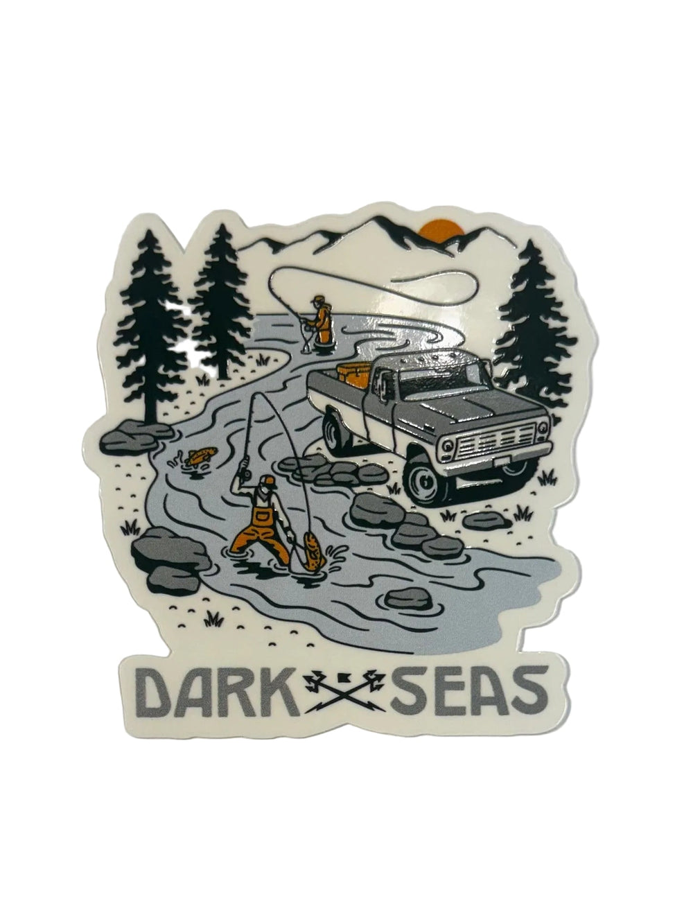 Autocollant 'Fishing On The River' de Dark Seas - Multi