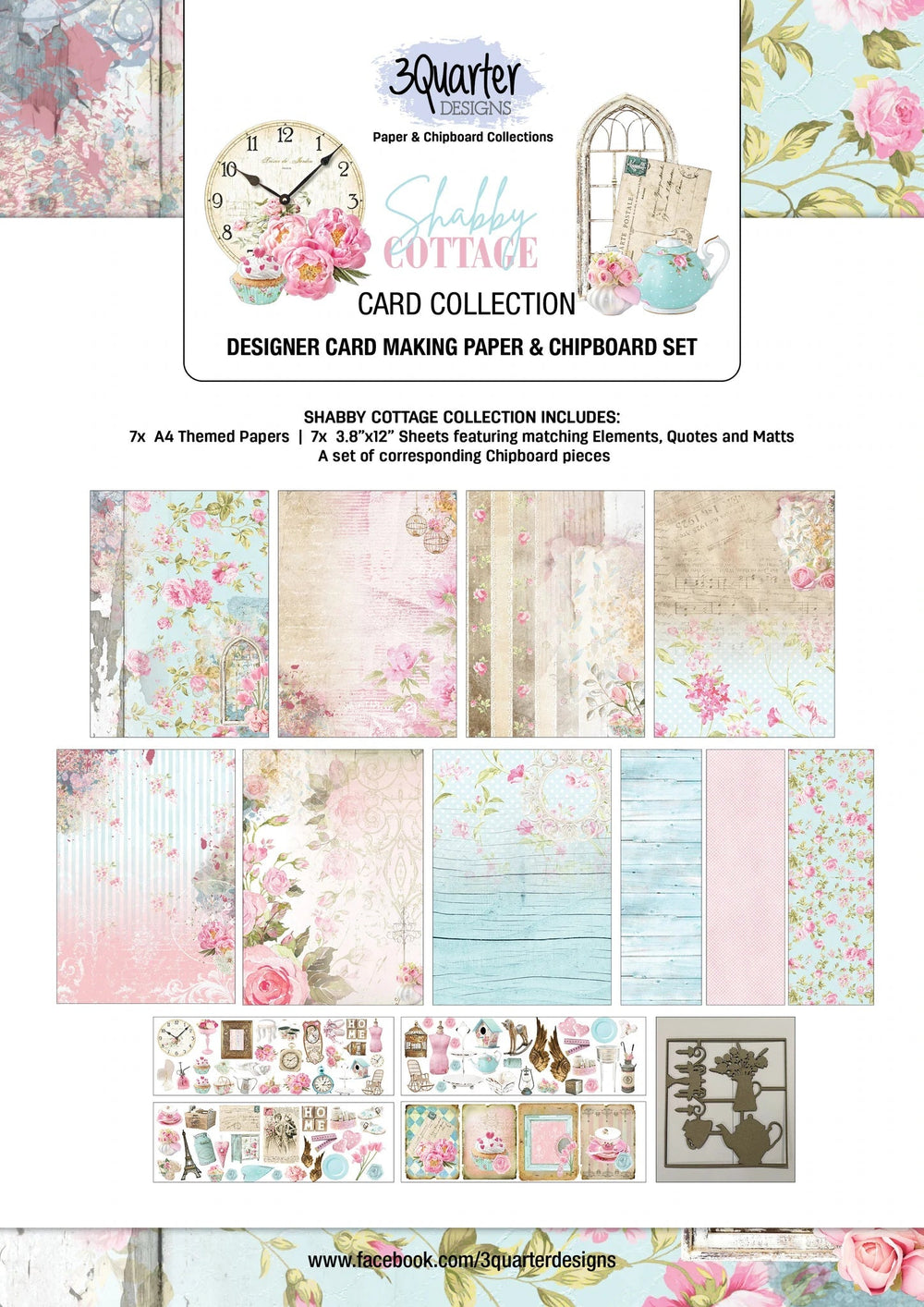 3Quarter Designs - Collection de cartes - Shabby Cottage