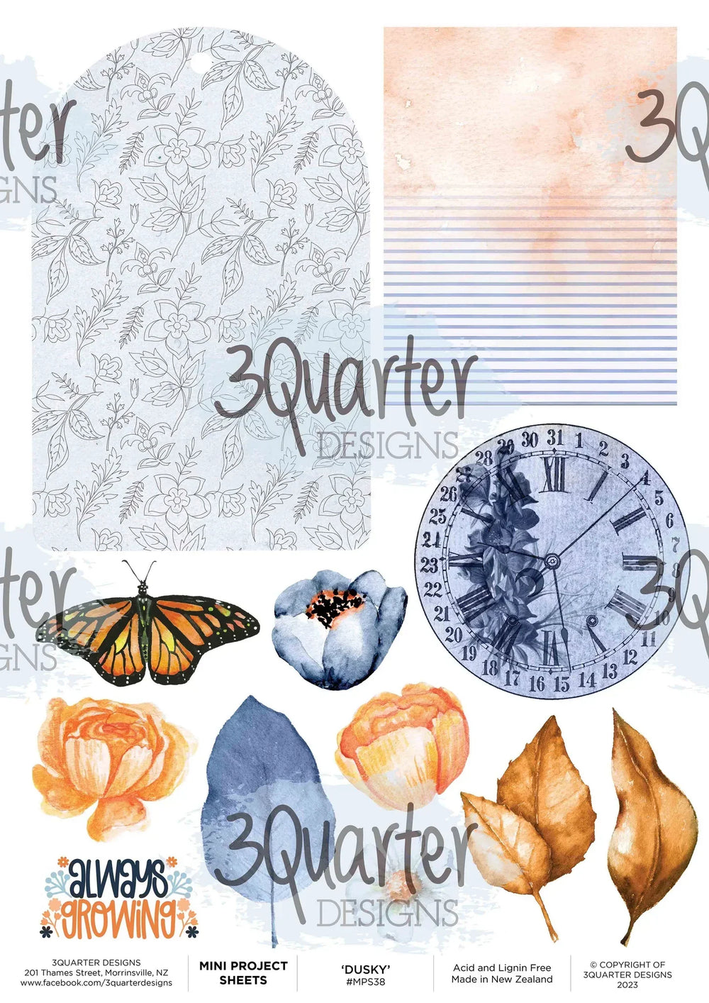 3Quarter Designs - Dusky Floral - Mini fiche de projet