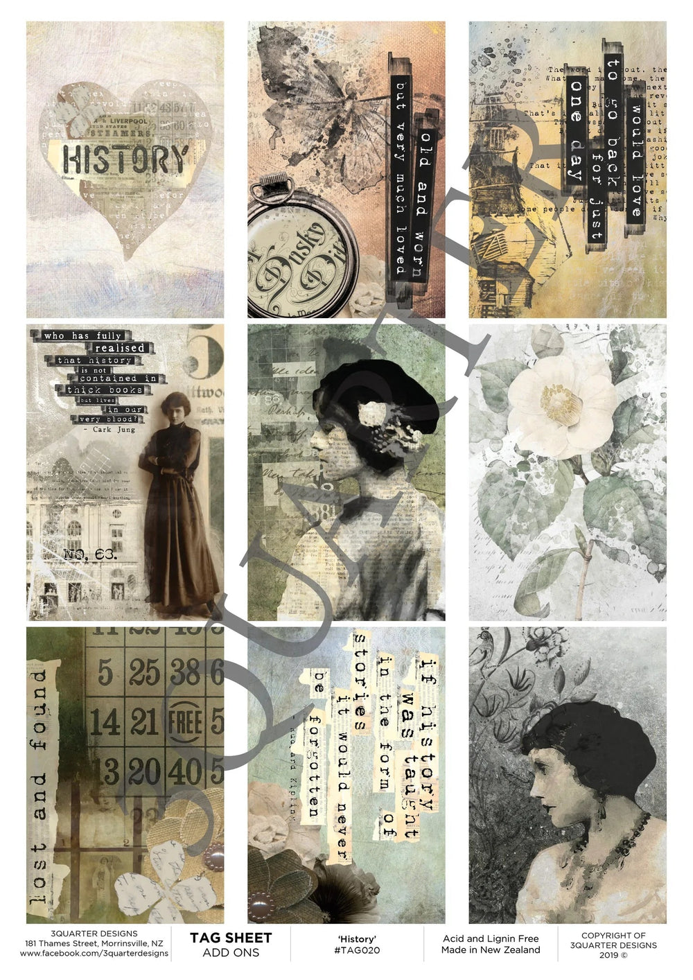 3Quarter Designs - Feuille d'étiquettes - Histoire