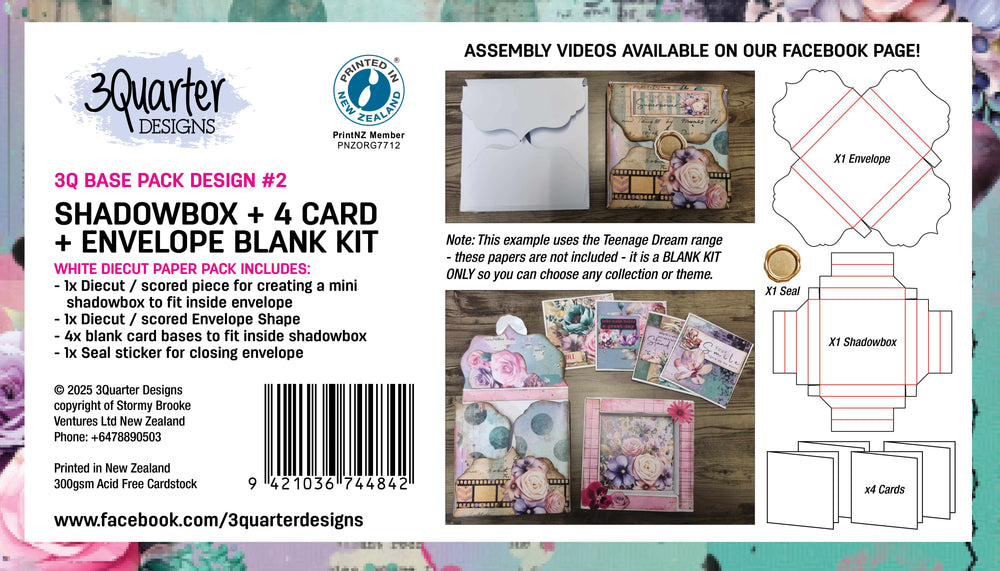 Kit 3Quarter Designs Boîte à ombre et cartes 4x4