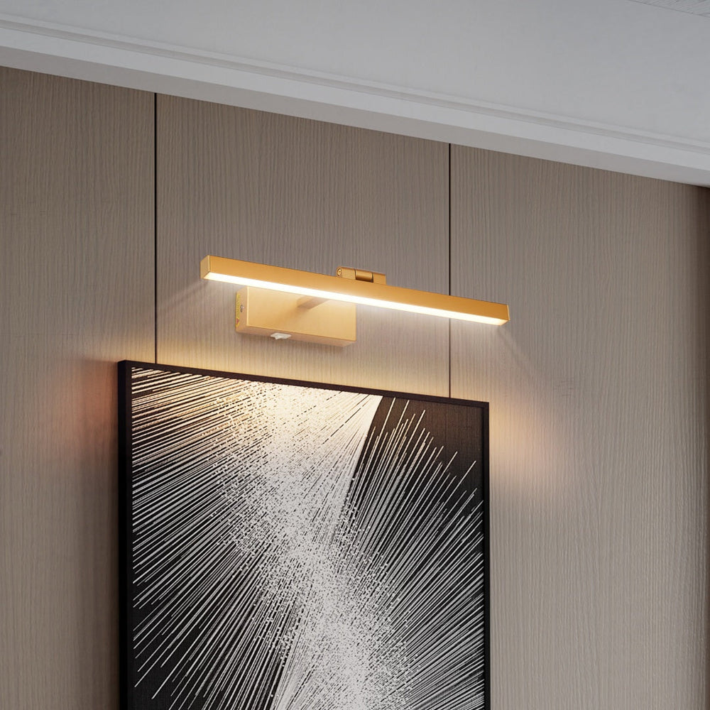 Barre lumineuse LED pour coiffeuse de 16 po dorée et à intensité réglable, applique murale sans fil et rechargeable (Livraison aux États-Unis seulement)