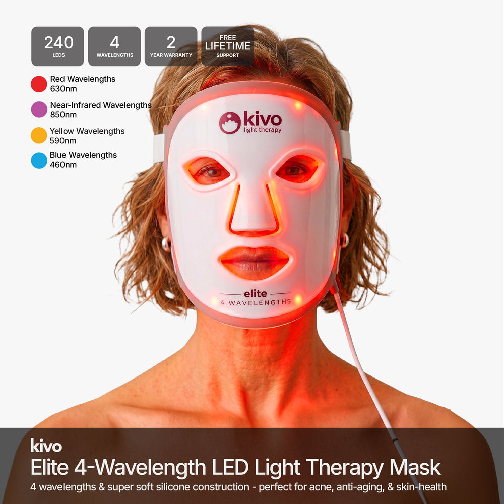 Kivo Elite Face: Blue, Yellow, Near-Infrared, and Red Light Therapy Mask