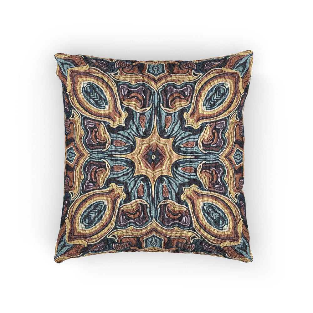 Bohemian Woven Pillow – Mosaic Medallion Decorative Throw Pillow