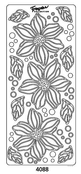 Autocollant à Décoller - Grande Fleur avec Feuilles