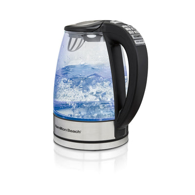 HAMILTON BEACH Bouilloire électrique sans fil en verre avec 6 réglages de température programmables et réglables - 40941C