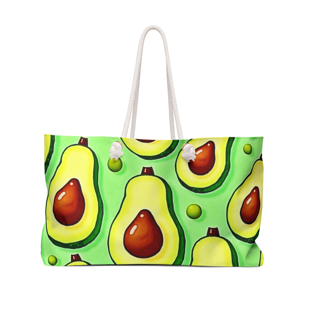 Avocado Print Weekender Bag — Cute Fruit Tote for Travel & Beach