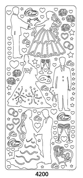 Autocollant à décoller - Silhouette de mariage