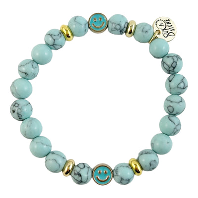 Bracelet de bonheur en howlite bleue