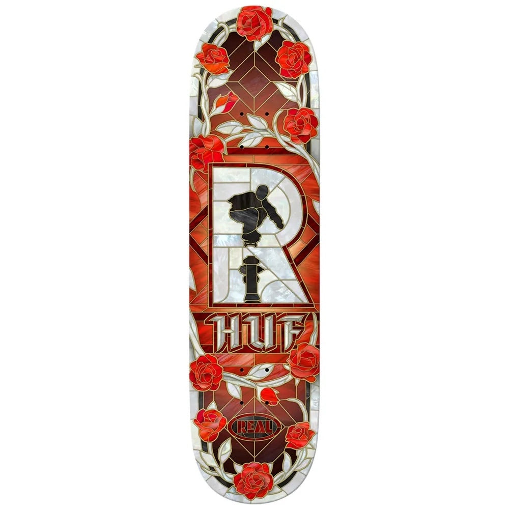 Planche de skate Real Skateboards x HUF 'Cathedral' - Rouge