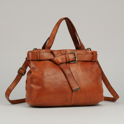 Sac à bandoulière MET en cuir véritable. Élégant sac à main multi-compartiments