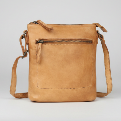 Petit sac bandoulière de voyage en cuir de première qualité MET avec organisation à poches multiples