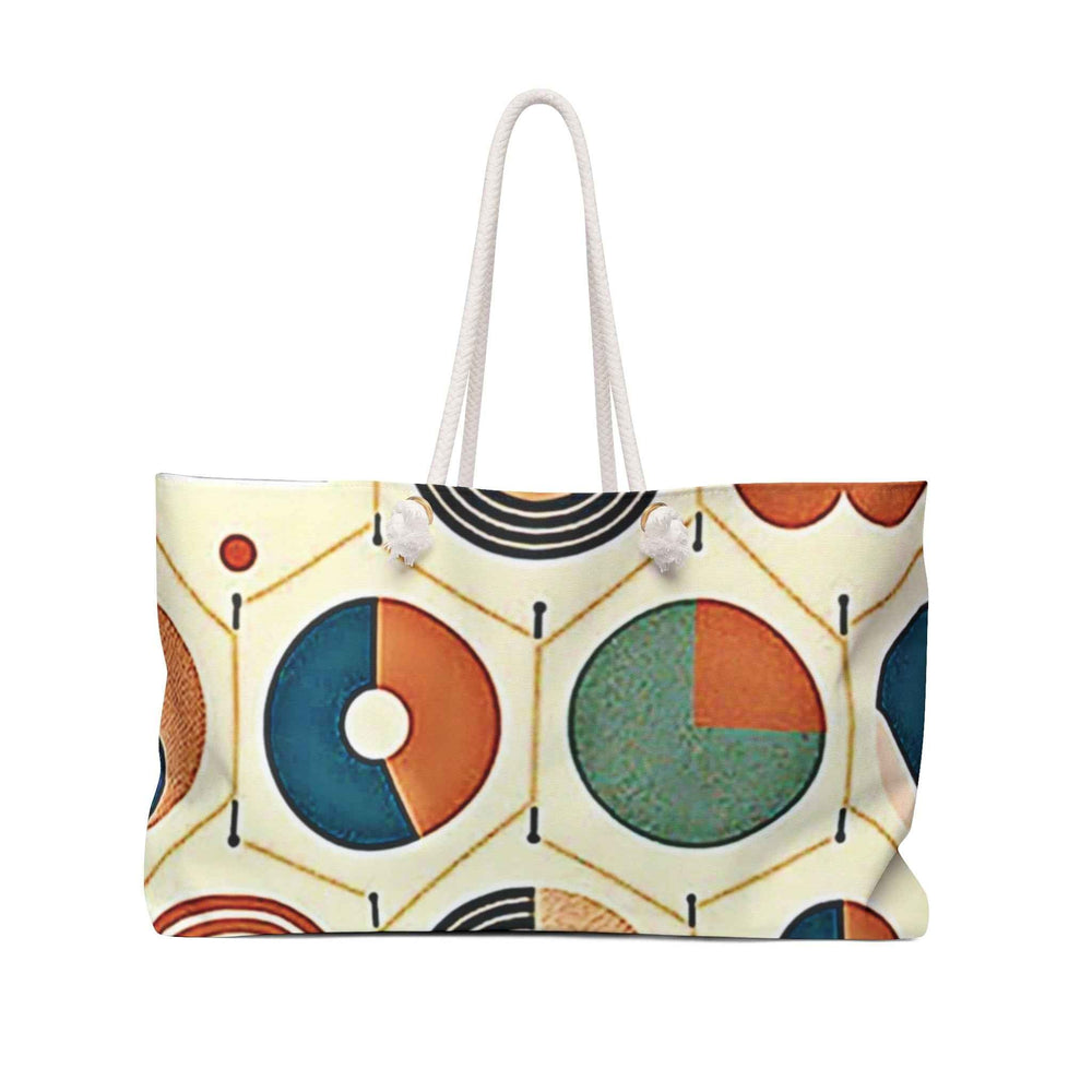 Mid-Century Geometric Circle Weekender Bag | Retro Abstract Tote | Busy Mom Carryall | Baby Essentials Travel | Gift For Mom