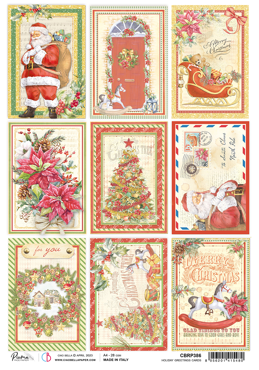 Ciao Bella Papier de Riz A4 Piuma Cartes de Vœux - 5 Feuilles